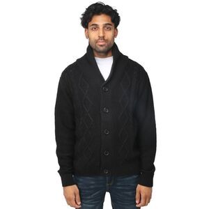 X-ray Jeans Men's Button Down Cardigan Sweater Size 2XL in Black NWT and in pack